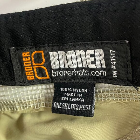 Broner Hat Long Bill Nylon Mesh Fly Fishing Hiking Outdoor Khaki Adjustable Mens - Picture 14 of 14